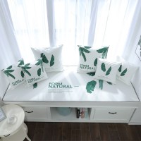 家柏饰(CORATED)北欧高密度乳胶飘窗垫窗台垫定做榻榻米阳台海绵垫沙发毯坐垫 芭蕉叶 18cm飘窗垫