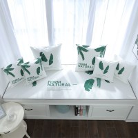 家柏饰(CORATED)北欧高密度乳胶飘窗垫窗台垫定做榻榻米阳台海绵垫沙发毯坐垫 芭蕉叶 5cm飘窗垫