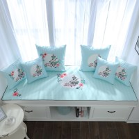 家柏饰(CORATED)北欧高密度乳胶飘窗垫窗台垫定做榻榻米阳台海绵垫沙发毯坐垫 花好月圆 3cm飘窗垫