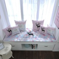 家柏饰(CORATED)北欧高密度乳胶飘窗垫窗台垫定做榻榻米阳台海绵垫沙发毯坐垫 鹿粉 8cm飘窗垫