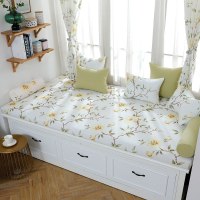 家柏饰(CORATED)北欧高密度海绵飘窗垫乳胶窗台垫定做沙发毯阳台垫榻榻米卡座 花6号 8cm飘窗垫