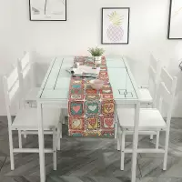 家柏饰(CORATED)简约S风棉麻布艺茶几电视柜客厅餐桌布盖巾床尾旗桌旗 爱心 35*180cm