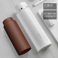 家柏饰(CORATED)紫砂内胆保温杯紫砂杯泡茶杯男士女定制水杯子 优雅白