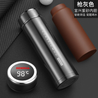 家柏饰(CORATED)智能紫砂内胆保温杯男士女紫砂杯泡茶杯水杯子 枪灰色(全钢杯盖)