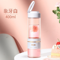 家柏饰(CORATED)双层茶水分离泡茶杯男士玻璃杯便携随手过滤茶杯透明水杯 象牙白