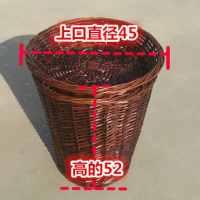 家柏饰(CORATED)柳编水果堆头篮藤编堆头筐做水果盘水果篓编织筐水果筐水果篮藤编 平口中号直径45高52 咖啡色