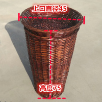 家柏饰(CORATED)柳编水果堆头篮藤编堆头筐做水果盘水果篓编织筐水果筐水果篮藤编 平口特大号直径45高75 咖啡色