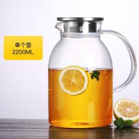 家柏饰(CORATED)家用简约高温热玻璃凉水壶透明加厚花茶壶大号烧水壶茶具套装 单壶2.2L