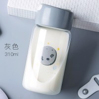 家柏饰(CORATED)宇宙水杯简约便携透明学生清新森系创意个性潮流玻璃杯风 灰色-310ml(送杯刷)