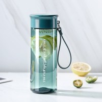 家柏饰(CORATED)日系水杯女塑料杯男防摔便携清新森系中学生简约运动随手杯子 墨绿