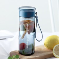 家柏饰(CORATED)日系水杯女塑料杯男防摔便携清新森系中学生简约运动随手杯子 深蓝