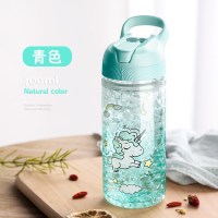 家柏饰(CORATED)个性渐变色好看的吸管水杯女创意潮流韩版杯子学生外出碎冰杯 绿色400ML(送杯刷+吸管刷)