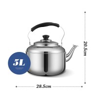 家柏饰(CORATED)大容量不锈钢加厚烧水壶家用燃气电磁炉水壶煤气灶鸣笛3L4L5L6L升 5L加厚不锈钢色