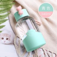 家柏饰(CORATED)茶杯韩版便携玻璃杯女学生少女水杯简约清新超萌杯子