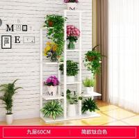 家柏饰(CORATED)花架置物架客厅装饰铁艺花盆架子阳台多层绿萝多肉花架家用省空间 C款9层钛白色
