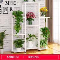 家柏饰(CORATED)花架置物架客厅装饰铁艺花盆架子阳台多层绿萝多肉花架家用省空间 D款9层钛白色