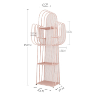 家柏饰(CORATED)北欧仙人掌花架阳台置物架创意多肉装饰落地花架子铁艺多层植物架 少女粉