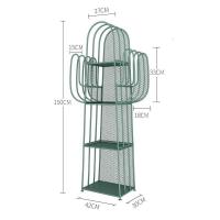 家柏饰(CORATED)北欧仙人掌花架阳台置物架创意多肉装饰落地花架子铁艺多层植物架 高级绿