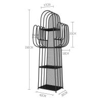 家柏饰(CORATED)北欧仙人掌花架阳台置物架创意多肉装饰落地花架子铁艺多层植物架 黑色