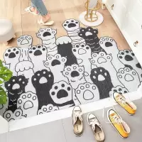 丝圈脚垫垫可自由裁剪进户口进地毯家用垫入户地垫 叠猫爪[横版] 90x120cm[耐磨耐蹭,久用如新][统一发横版]