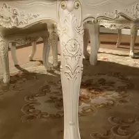 森美人欧式餐桌实木长方形餐桌椅一桌六椅大理石餐桌椅组合