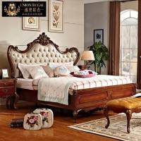 森美人美式实木床欧式1.8米双人床简欧花大床婚床主卧室家具