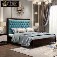 森美人美式轻奢实木双人床 欧式高端床简约后现代1.8米大床主卧家具