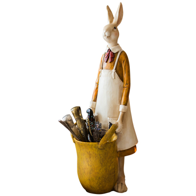家柏饰(CORATED)兔子装饰收纳瓶餐具桌面摆件笔筒筷子筒工具盒文艺童趣插画风
