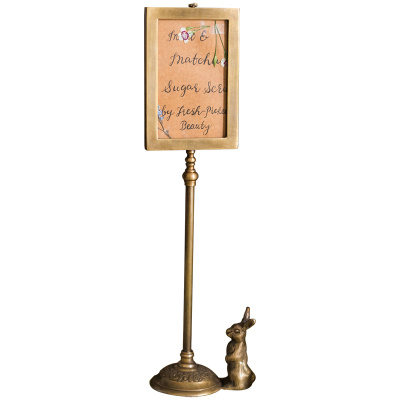 家柏饰(CORATED)印度铜摆件兔子装饰相框号码牌桌牌广告牌店招菜牌