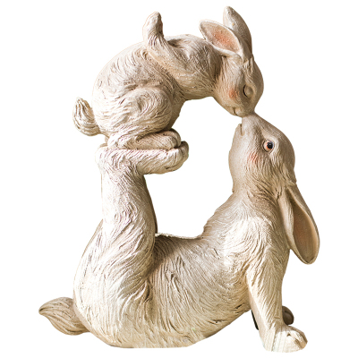 家柏饰(CORATED)兔子树脂大小摆件庭院花园亲子户外花境装饰祝福乔迁品