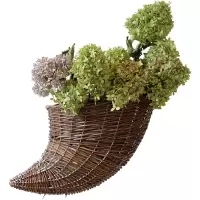 家柏饰(CORATED)柳编牛角壁挂篮 花篮墙面装饰收纳美式乡村复古怀旧