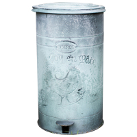 家柏饰(CORATED)脚踏垃圾桶带盖复古铁艺花园庭院别墅装饰办公室厕所客厅家用