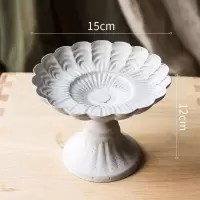 家柏饰(CORATED)铁艺烛台鸟食盆园艺收纳花器花盆托装饰摆件复古做旧欧式 繁花烛台