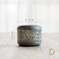 家柏饰(CORATED)日式铁艺烛台 镂空灯笼 提篮风灯 手工艺品复古做旧ZAKKA D