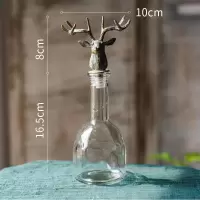 家柏饰(CORATED)复古怀旧铁艺玻璃装饰器皿收纳瓶花瓶瓶杂货花园摆件 鹿头瓶