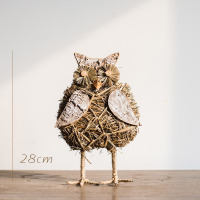 家柏饰(CORATED)森林气氛摆件欧式美式白桦手工艺品圣诞装饰陈列桌面地面 猫头鹰