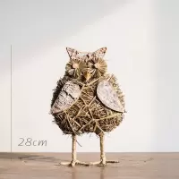 家柏饰(CORATED)森林气氛摆件欧式美式白桦手工艺品圣诞装饰陈列桌面地面 猫头鹰