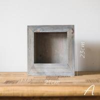 家柏饰(CORATED)壁挂花框花盆花器 实木手工做旧复古花园用品杂货 A灰色 中