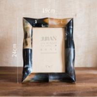 印度牛角牛骨相框 手工艺术摆件桌面装饰 样板间 印度进口牛角相框(竹节4*6&ldquo;) 其他尺寸