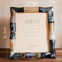 印度牛角牛骨相框 手工艺术摆件桌面装饰 样板间 印度进口牛角相框(竹节5*7“) 其他尺寸