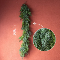 家柏饰(CORATED)冰雪松柏带圣诞花艺仿真花装饰品藤条挂件北欧橱窗场景布置 高档松柏藤带(霜绿)