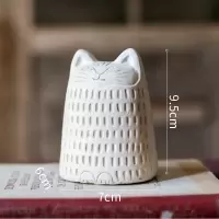 家柏饰(CORATED)猫咪摆件 黑猫现代艺术二次元 装饰杂货花园 猫咪摆件(白色)