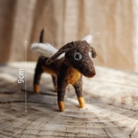 家柏饰(CORATED)手工艺术羊毛毡玩偶 森林动物公仔定格动画形象摆件 天使狗狗