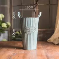 家柏饰(CORATED)复古蓝铁皮花筒花器花盆花店装饰干花欧式法式韩式落地桶 高桶小号(不防水) 大