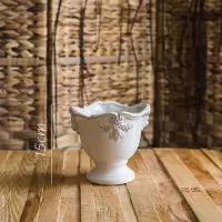 家柏饰(CORATED)法式经典柱盆花器花瓶花盆陶瓷釉下彩装饰摆件复古白瓷 柱杯(大)