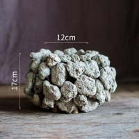 家柏饰(CORATED)火山石烛台风灯花器艺术风格装饰摆件花园庭院咖啡馆橱窗 火山石烛台(大)