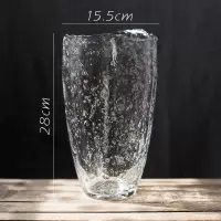 家柏饰(CORATED)夹沙冰晶瓶手工艺玻璃瓶子花瓶花器花插装饰摆件艺术器皿 大号