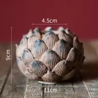家柏饰(CORATED)莲花座烛台复古艺术桌面装饰摆件庭院花园酥油灯佛灯 莲花烛台(棕色小)