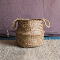 家柏饰(CORATED)洋葱盆景大型仿真植物绿植仿真树装饰摆件陈列布景道具 草编折篮(全部适用)