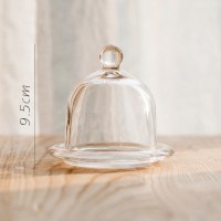 家柏饰(CORATED)水晶盅盏玻璃摆件桌面装饰花园餐厅蛋糕店陈列水果糖果碗 B玻璃罩(小)